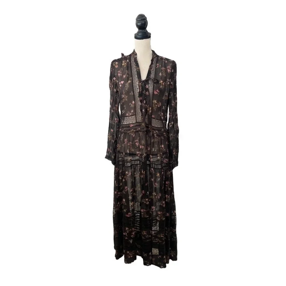zimmermann black floral dress Luna Beaded Picnic linen midi dress featuring a fitted corset bodice Zimmermann | Dresses | Zimmermann